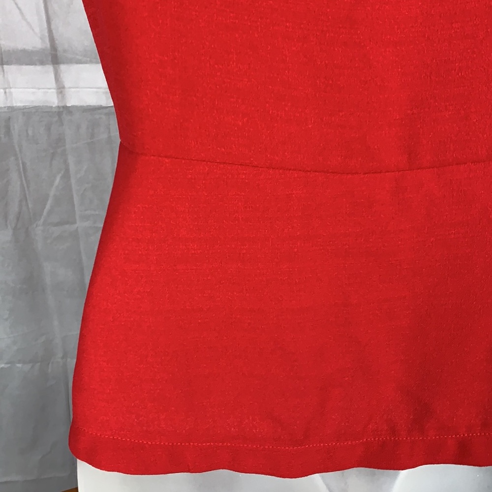 Urban Romantics Red Wrap V-Neck Top - 368 - Picture 7 of 9